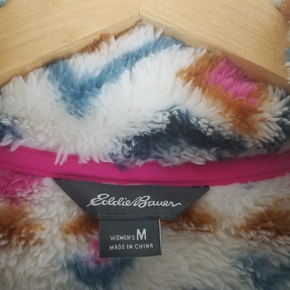 Eddie Bauer Aztec Plush Soft 1/4 Zip Longsleeve Sweater Size Medium - Picture 13 of 13